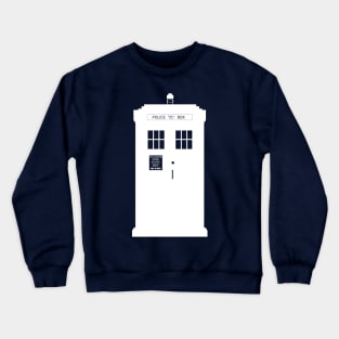 Simple White Tardis Silhouette Crewneck Sweatshirt